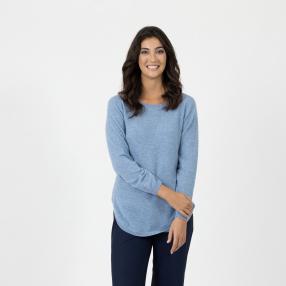 100% KASCHMIR Damen-Pullover, U-Boot blau