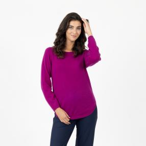 100% KASCHMIR Damen-Pullover, U-Boot beere