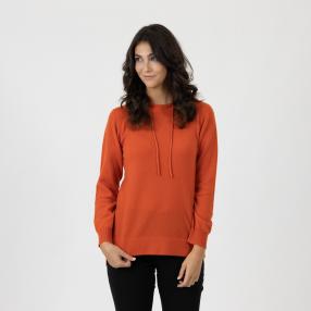 100% KASCHMIR Damen-Pullover, Kapuze kürbis