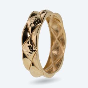 Bandring 585 Gelbgold teils diamantiert