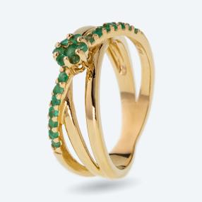 Ring 925 St. Silber vergoldet Smaragd