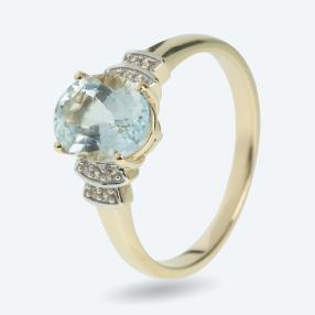 Ring 585 Gelbgold Aquamarin
