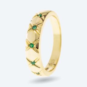 Ring 925 Sterling Silber vergoldet Smaragd