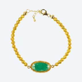 Armband 925 Sterling Silber vergoldet Smaragd