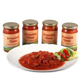 Schaschlikpfanne im Glas 4er Set