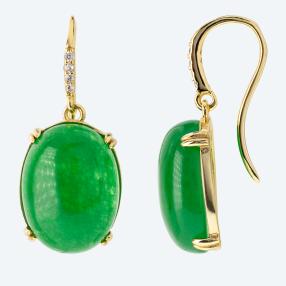 Ohrhänger 925 Sterling Silber vergoldet Jade