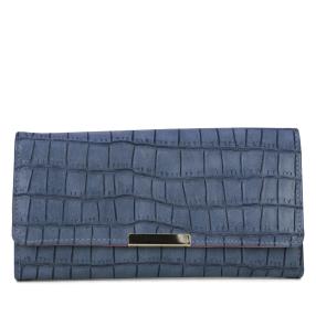 DONNA Longbörse Damen blau Kroko