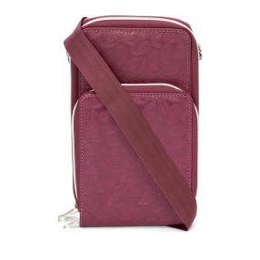 Rindleder Umhängetasche mit Paisleymuster, beere