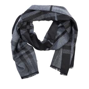 Herrenschal mit Kaschmir black-grau