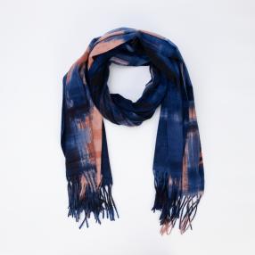 Schal blau gemustert