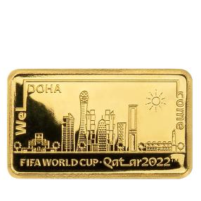 Goldbarren Fußball 2022 Skyline von Doha