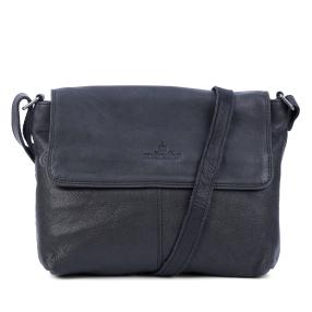 The Skandinavian Leder Umhängetasche schwarz