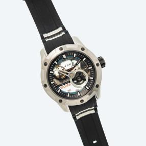 NUBEO Herren-Automatikuhr "Pioneer" schwarz-silber
