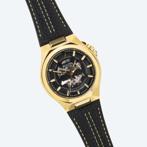 Bulova Herrenuhr "Maquina Automatic Skull" golden