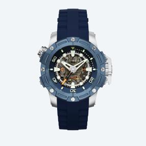 NUBEO Herren-Automatikuhr "Curiousity" blau