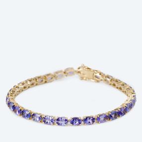 STAR Armband 585 Gelbgold AAAA Tansanit