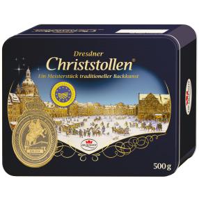 Dresdner Christstollen in der Blechdose