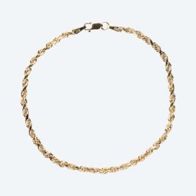 Kordelarmband 585 Gelbgold , ca. 19 cm
