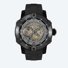 NUBEO Herren-Automatikuhr "Gemini" Silikonband