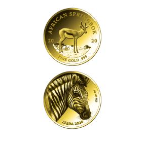 2er Set Goldmünzen Tiere Afrikas II