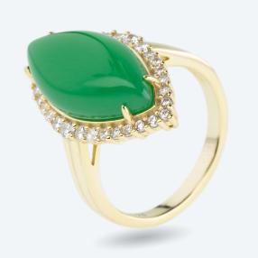 Ring 925 Sterling Silber vergoldet Jade