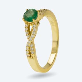 Ring 925 Sterling Silber vergoldet Smaragd