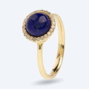 Ring 375 Gelbgold Lapis+Diamanten