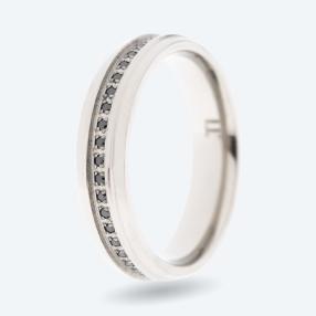 Ring Titan mit Zirkonia schwarz