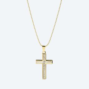 Anhänger Kreuz 585 Gold bicolor