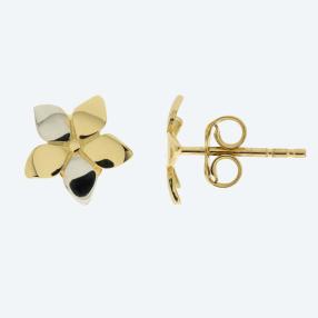 Ohrstecker Blume 585 Gold bicolor
