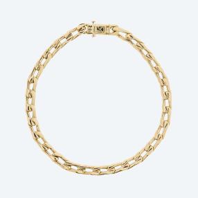 Panzerarmband 585 Gelbgold, ca. 21 cm