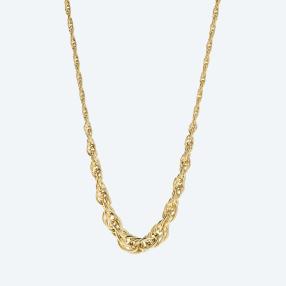 Kordelkette 585 Gelbgold im Verlauf, ca. 46 cm