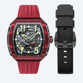 NUBEO Herrenuhr "Magellan" Automatik rot