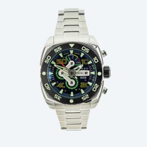 NUBEO Herren-Chronograph "Ingenuity" silber/blau