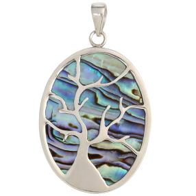 Anhänger 925 Sterling Silber Abalone Muschel oval
