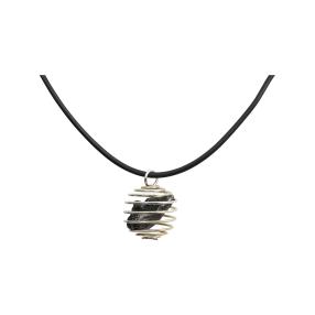 Anhänger Meteorit in Spirale, mit Kautschukband