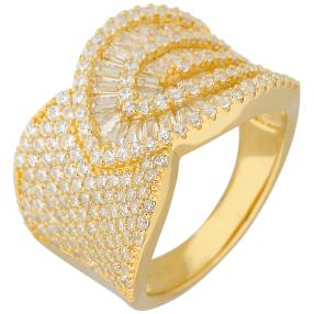 Ring 925 Sterling Silber vergoldet Zirkonia  