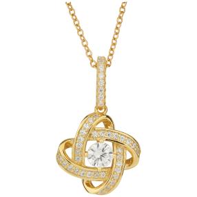 Anhänger mit Kette 925 vergoldet Zirkonia 