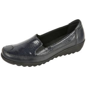 Dr. Feet Nappaleder Damen-Slipper, dunkelblau  