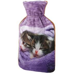 Wärmflasche Kätzchen lila, 0,8 Liter Füllmenge 
