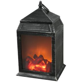 LED-Laterne mit Kaminfeuereffekt, 16 x 14 x 27 cm 