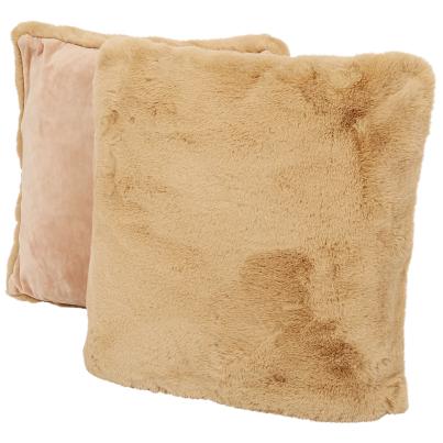 Fellimitat-Kissen beige 2tlg. 40x40cm 