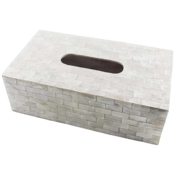 Darimana Serviettenbox Muschel weiß