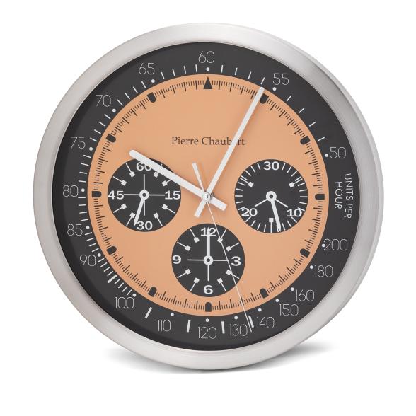 Pierre Chaubert Funk-Wanduhr, schwarz-bronzefarben