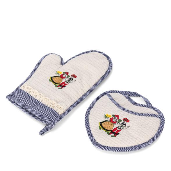 2tlg Topflappen+Topfhandschuhe blau