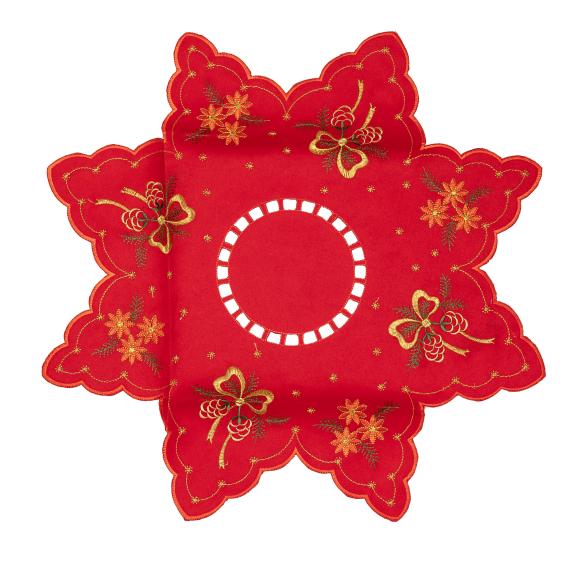 Mitteldecke Schleife rot 60cm