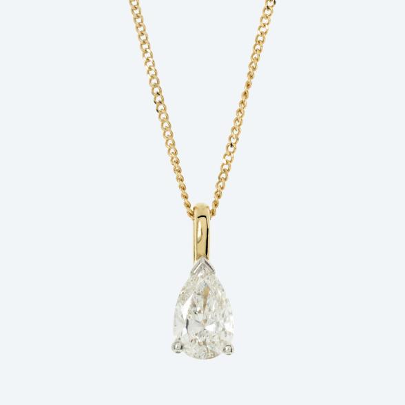LG Anhänger+Kette 585 Gelbgold Diamant