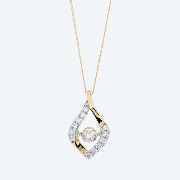 LG Anhänger mit Kette 585 Gelbgold Brillant
