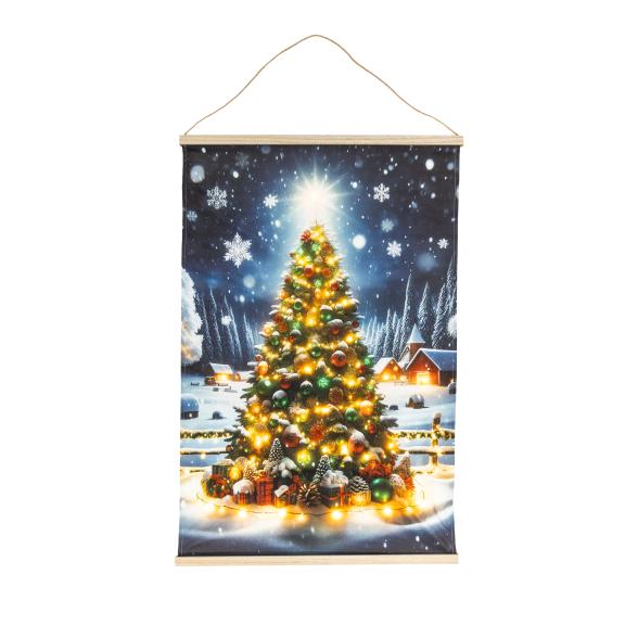 LED Wandbild Weihnachtsbaum 75x112cm