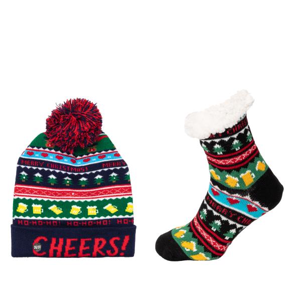 Thumbnail - Antonio Weihnachtsset, Homeshoes & Mütze